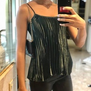 Vince Metallic Emerald Green Tank